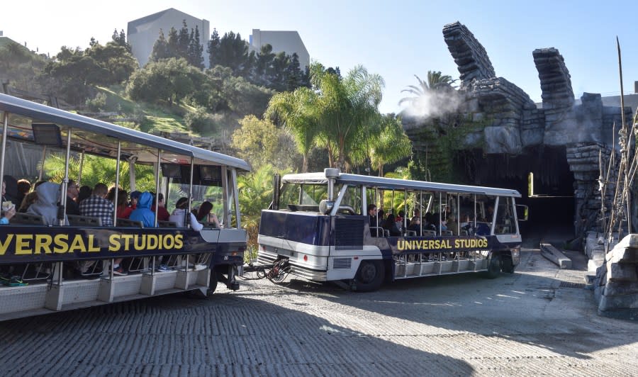 UNIVERSAL CITY, CA – FEBRUARY 12: The studio tram enters King Kong 360 3-D at Universal Studios Hollywood in Universal City on Monday, Feb 12, 2018. (Photo by Jeff Gritchen/Digital First Media/Orange County Register via Getty Images)