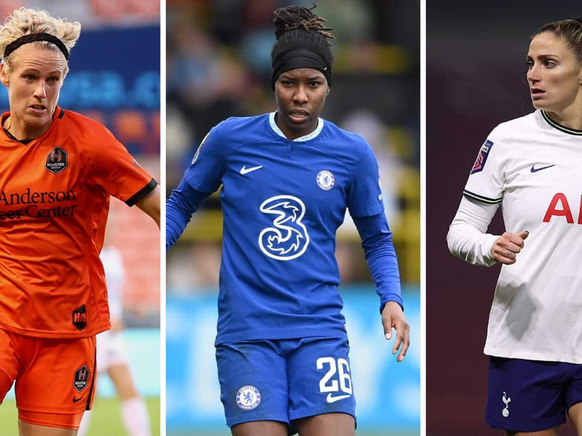 L to R: Sophie Schmidt, Kadeisha Buchanan and Shelina Zadorsky. (Getty Images - image credit)