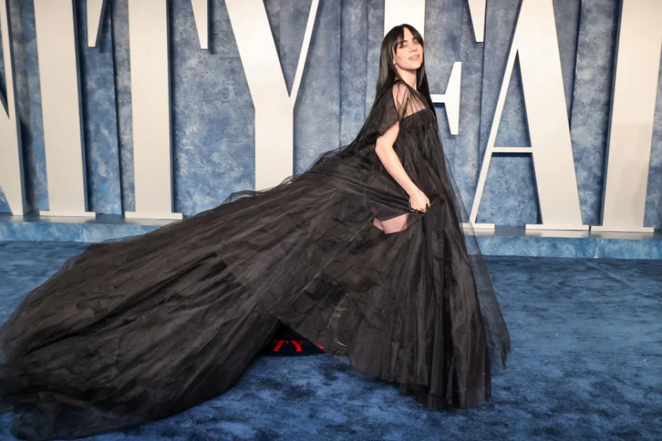 Billie Eilish at the 2023 Vanity Fair Oscar Party on March 12 in Los Angeles.