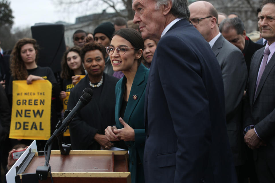 Alexandria Ocasio-Cortez with Ed Markey