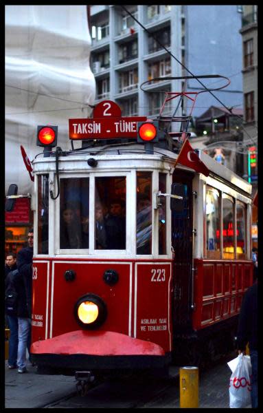 A tram in Istanbul. Local commutes are inexpensive as you can either walk or avail of the tram services.