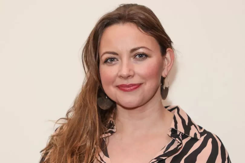 Charlotte Church wearing an animal print outfit at the London Coliseum for an event in 2020