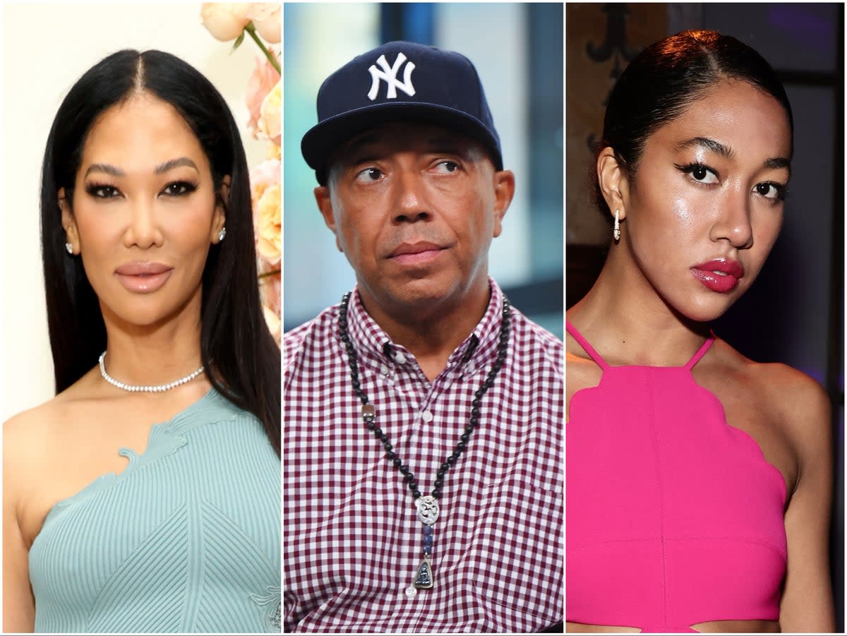 Kimora Lee Simmons, Russell Simmons and Aoki Lee Simmons (Getty)