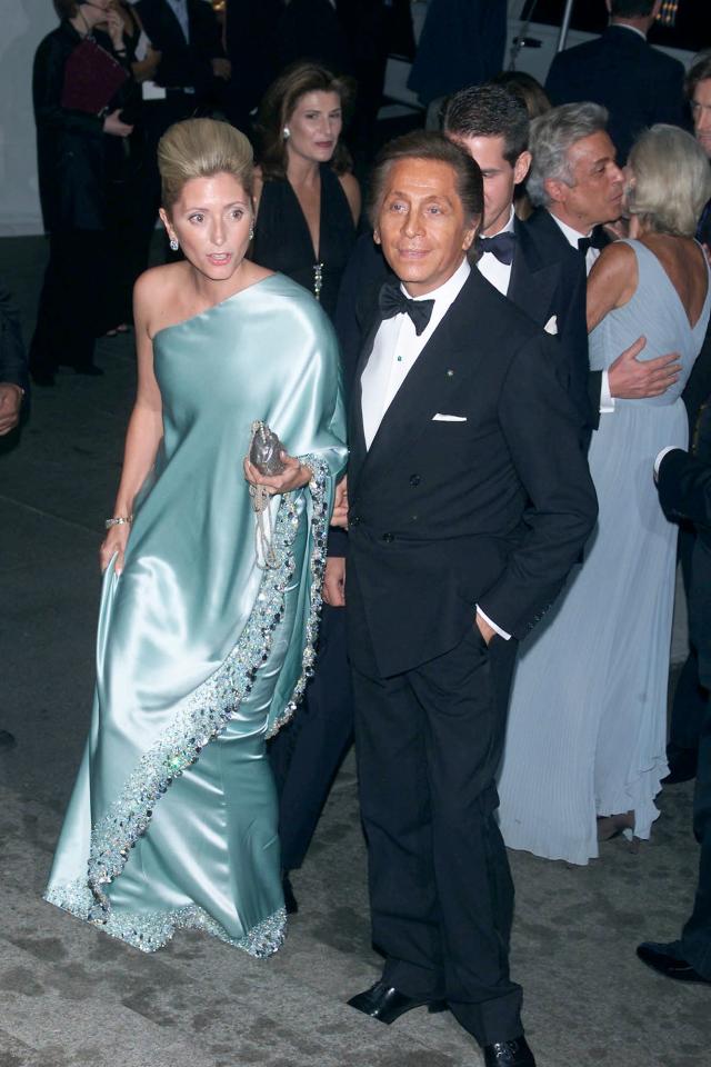 Princess Marie-Chantal of Greece and designer Valentino Garavani at the 2001 Met Gala.
