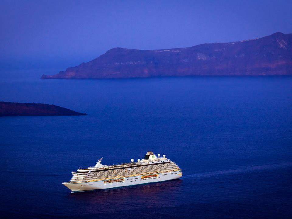 The Crystal Serenity at night