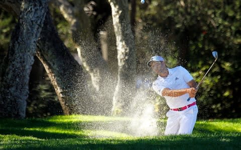 Sergio Garcia in a bunker - Credit: A.CARRASCO RAGEL/EPA