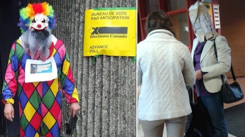 Mummers, potato sacks and clown masks: Why people are voting in silly face coverings