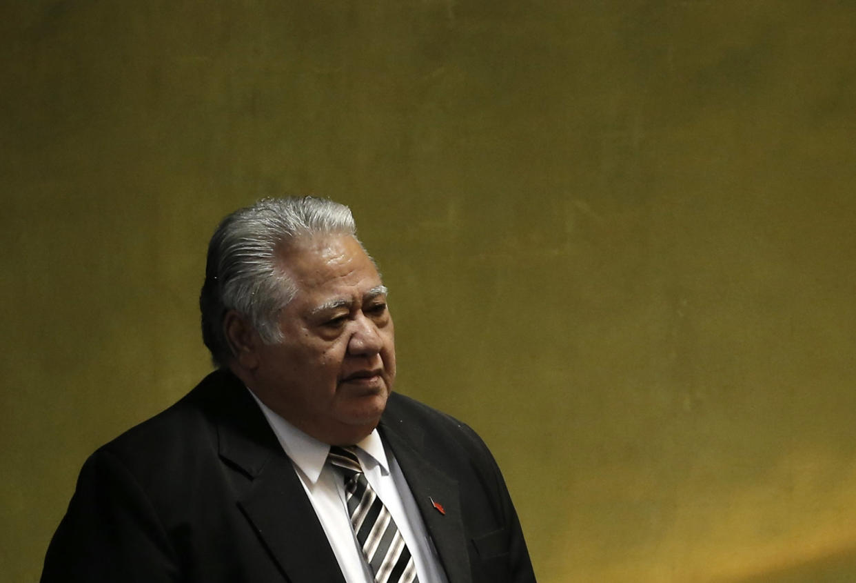 Samoan Prime Minister Tuilaepa Sailele criticized world leaders who don't believe in climate change in a recent speech. (Photo: Mike Segar/Reuters)