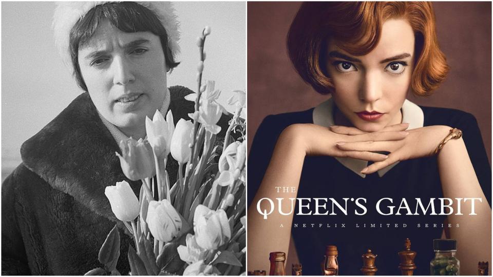 喬治亞西洋棋傳奇女將加普林達什維利（Nona Gaprindashvili）（左）指控Netflix熱門影集「后翼棄兵」（右）中對她的描述是「性別歧視和貶低」。