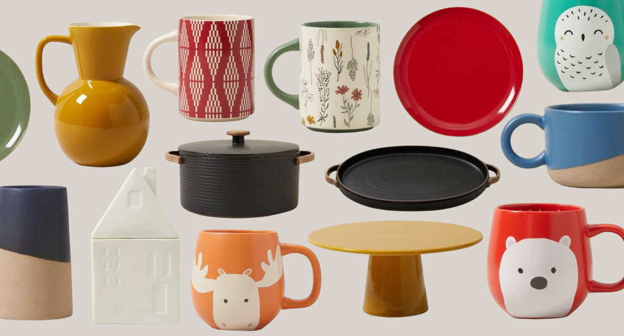 collage of Indigo mugs and houseware products that are being recalled by health canada for potential mould contamination 