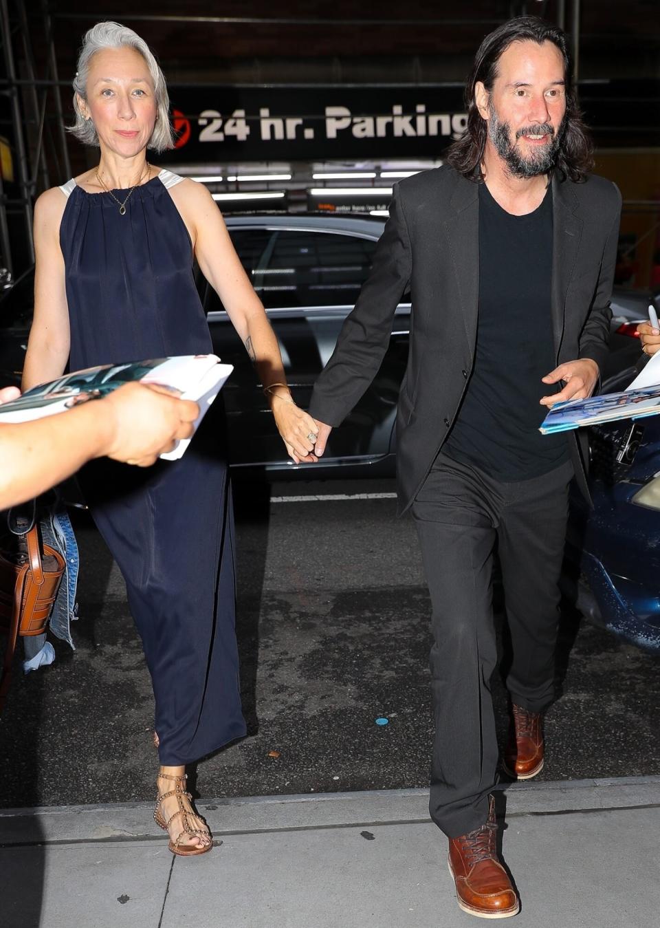 Keanu Reeves and girlfriend Alexandra Grant arrive at Broadway Show "American Buffalo"