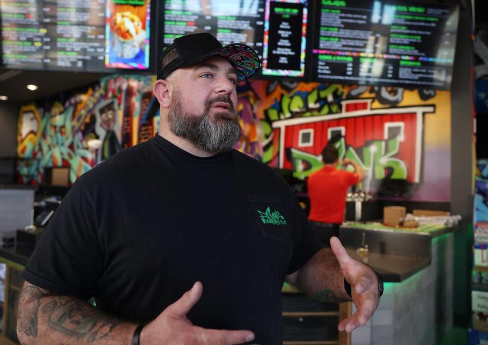 Clarke Merrell, founder of Dank Burrito describes the eclectic dishes on the store’s menu.