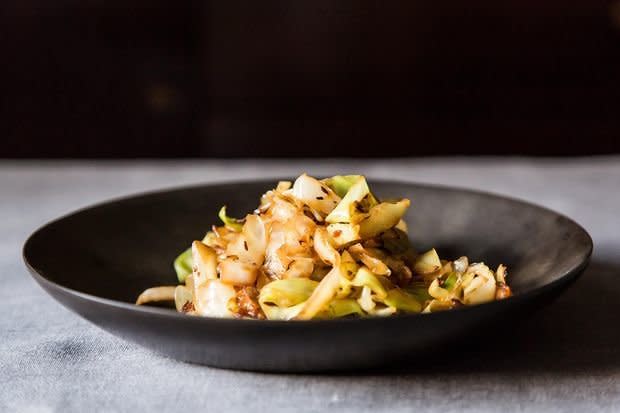 <strong>Get <a href="http://food52.com/recipes/20448-madhur-jaffrey-s-stir-fried-cabbage-with-fennel-seeds">Madhur Jaffrey's Stir-Fried Cabbage with Fennel Seeds recipe from Food52</a></strong>
