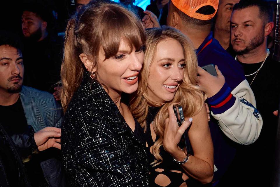 <p>Mike Kirschbaum</p> Taylor Swift (left) and Brittany Mahomes on Sunday