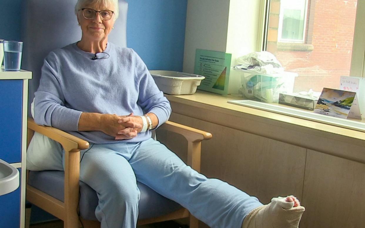 Jan Ritson describes the remarkable surgery and NHS team effort that saved her leg - NHS Golden Jubilee / SWNS.COM