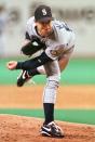 Seattle Mariners starting pitcher Jamie Moyer throws during the first inning against the Tampa Bay Devil Rays Tuesday night, July 21, 1998, at Tropicana Field in St. Petersburg, Fla. Moyer pitched eight innings, allowing three runs on seven hits and struck out five. The Mariners defeated the Devil Rays 8-3. (AP Photo/Steve Nesius)