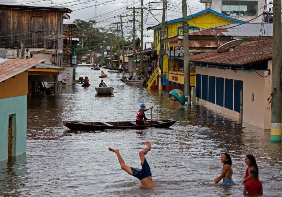 Flooded streets in Anama, Brazil