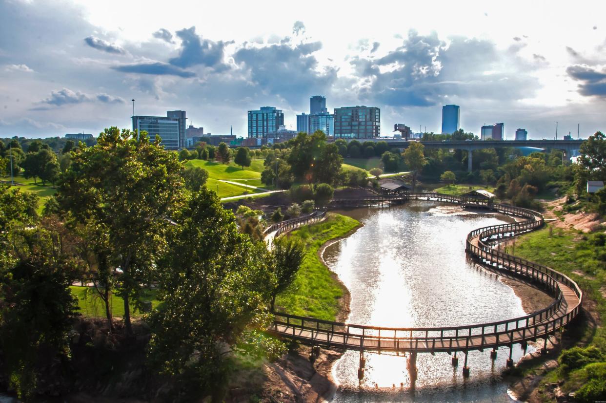 The Presidentiail Wetlands Park along the Arkansas River in Downntown Little Rock, AR.