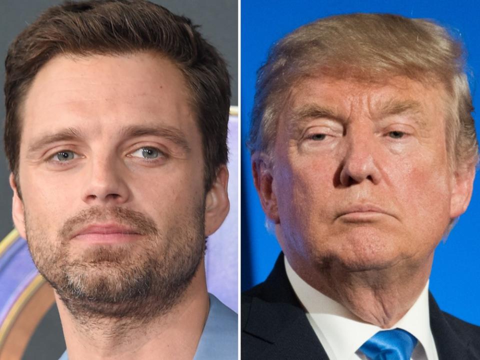 Sebastian Stan (l.) machte zuletzt als Schlagzeuger Tommy Lee Furore, nun spielt er wieder eine prominente Rolle und verkörpert den jungen Donald Trump. (Bild: Frederic Legrand - COMEO/Shutterstock.com / DFree/Shutterstock.com)