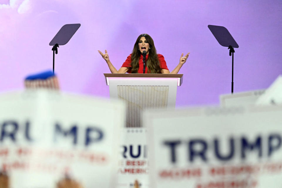 Kimberly Guilfoyle speaks during the third day of the 2024 Republican National Convention at the Fiserv Forum in Milwaukee, Wisconsin, on July 17, 2024. <span class="copyright"> Jim Watson—Getty Images</span>