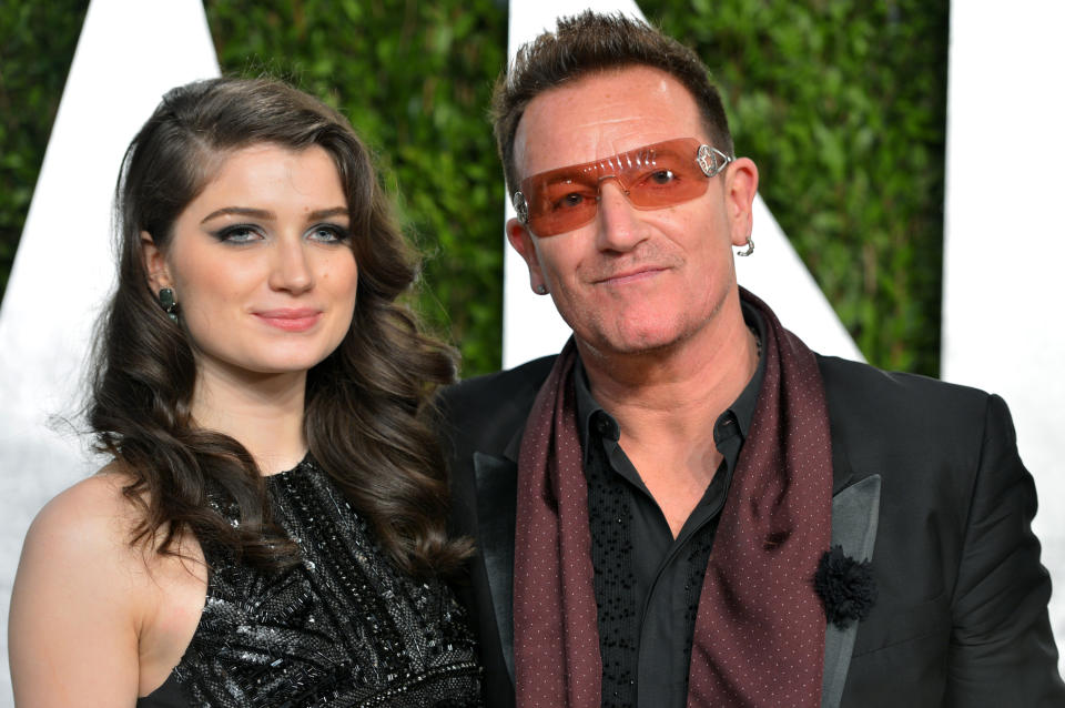 Eve Hewson and her father, Bono. Image via Getty Images.