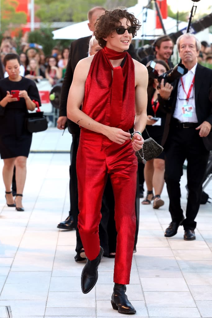 Chalamet attends the “Bones And All” red carpet at the 79th Venice International Film Festival on Sept. 02 in Venice, Italy. - Credit: Getty Images