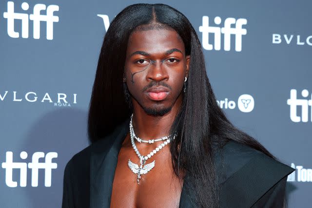 <p>Leon Bennett/WireImage</p> Lil Nas X in Toronto in September 2023