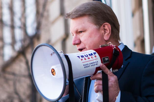 FILE - Former Nevada Assemblyman Jim Marchant addresses a crowd in front of the Nevada Capitol, March 4, 2021, in Carson, City, Nev. Marchant insisted there hadn't been a legitimate election in his state in more than a decade. But when he won the Republican nomination for Nevada secretary of state tin June 2022, he immediately celebrated the victory as legitimate.(Ricardo Torres-Cortez/Las Vegas Sun via AP, File) (Photo: via Associated Press)