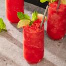 <p>Summer calls for a cold, refreshing drink in hand at all times. This watermelon version of a <a href="https://www.delish.com/cooking/recipes/a53357/blueberry-pineapple-strawberry-mojito-recipes/" rel="nofollow noopener" target="_blank" data-ylk="slk:mojito" class="link ">mojito</a> is the perfect one. It’s perfectly sweetened and minty and an ideal <a href="https://www.delish.com/entertaining/g2163/summer-cocktails/" rel="nofollow noopener" target="_blank" data-ylk="slk:summer cocktail" class="link ">summer cocktail</a>. Keep watermelon in your freezer all summer so you are ready to make one at a moment’s notice. <br><br>Get the <strong><a href="https://www.delish.com/cooking/recipe-ideas/a40560469/frozen-watermelon-mojito-recipe/" rel="nofollow noopener" target="_blank" data-ylk="slk:Frozen Watermelon Mojito recipe" class="link ">Frozen Watermelon Mojito recipe</a></strong>. </p>