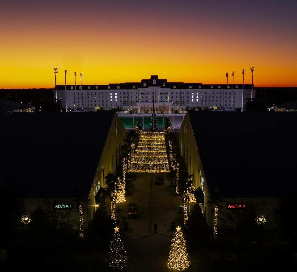 The World Equestrian Center's holiday lights.