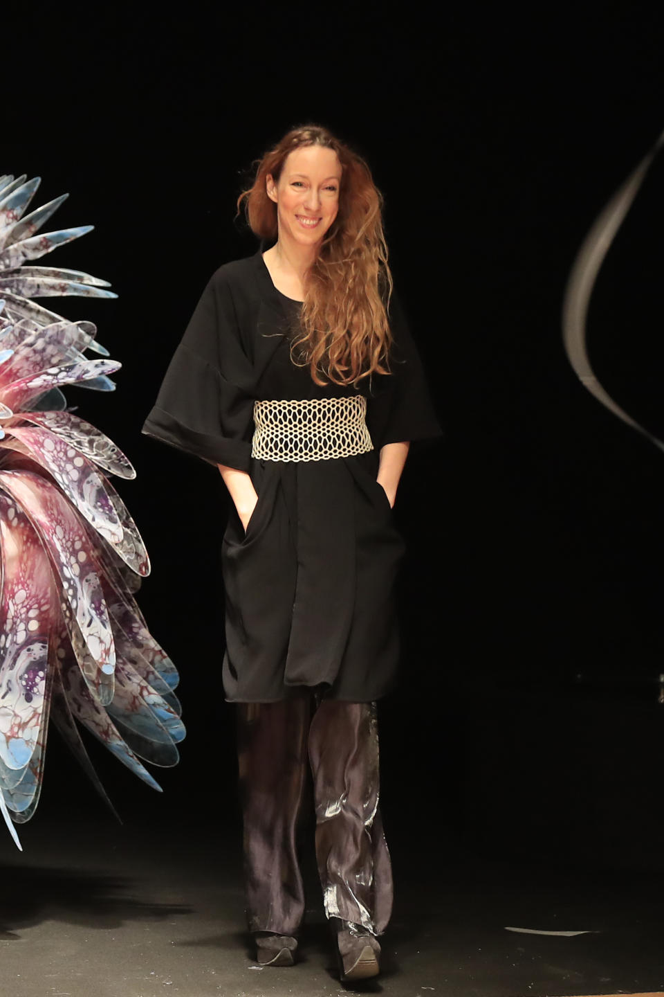 Models wear creations for Iris van Herpen Haute Couture Spring/Summer 2020 fashion collection presented Monday Jan.20, 2020 in Paris (AP Photo/Michel Euler)