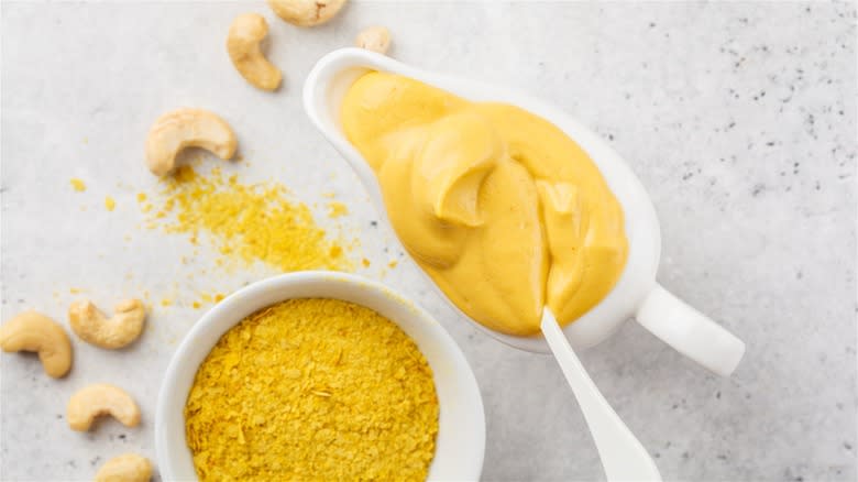 Nutritional yeast and cashew cheese sauce