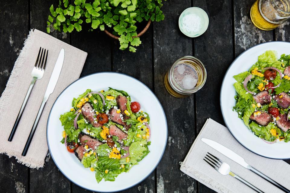 Chipotle-Coffee Steak Salad with Grilled Corn and Tomatoes