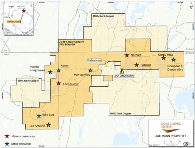 Map illustrating detailed site investigations for the Copper Joe