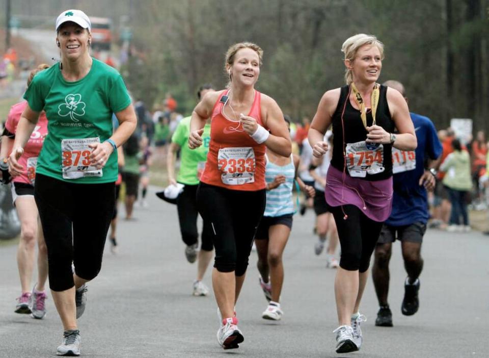 The Tobacco Road Marathon and Half Marathon, photographed in 2012, takes over the American Tobacco Trail in Cary. Over the past 12 years, the event has raised over $1.3 million for charities.
