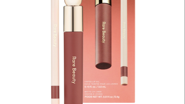 This $25 Rare Beauty Rose Lip Oil & Liner Duo Is on Their Holiday Wish List