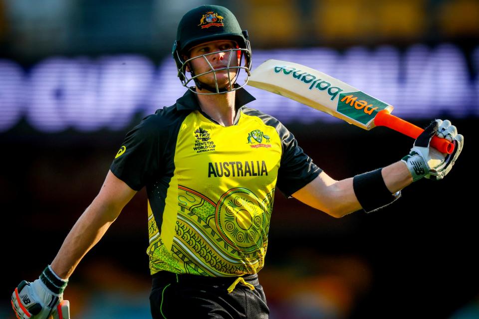 Steve Smith (pictured) walks back to the pavilion after his dismissal.