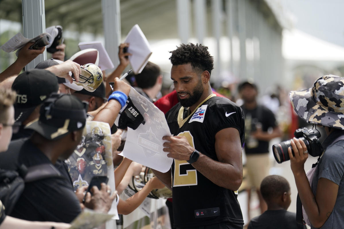 Chris Olave represents New Orleans Saints at NFLPA Rookie Premiere