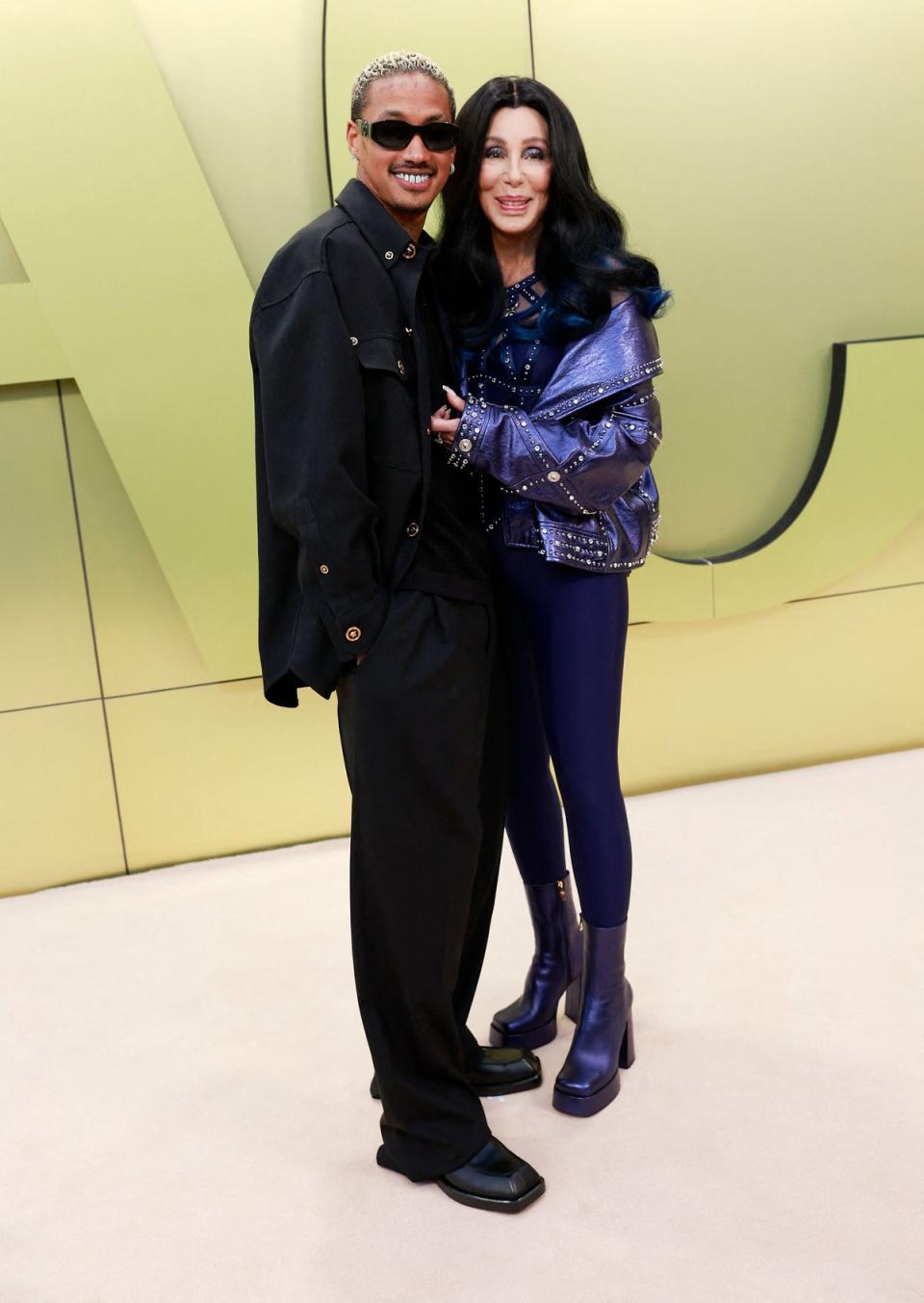 The couple, who were at the Versace Fall-Winter 2023 collection fashion show in Los Angeles, have hit back at criticism over their huge age gap (AFP via Getty Images)