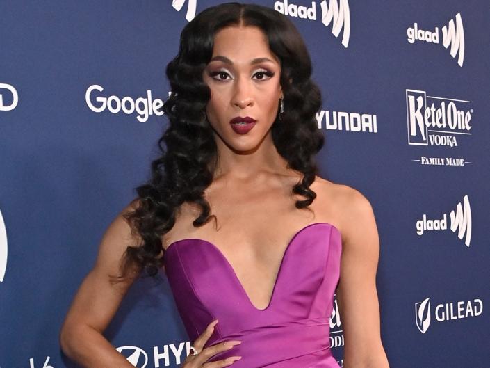 Michaela Jaé Rodriguez attends the 2022 GLAAD Media Awards.
