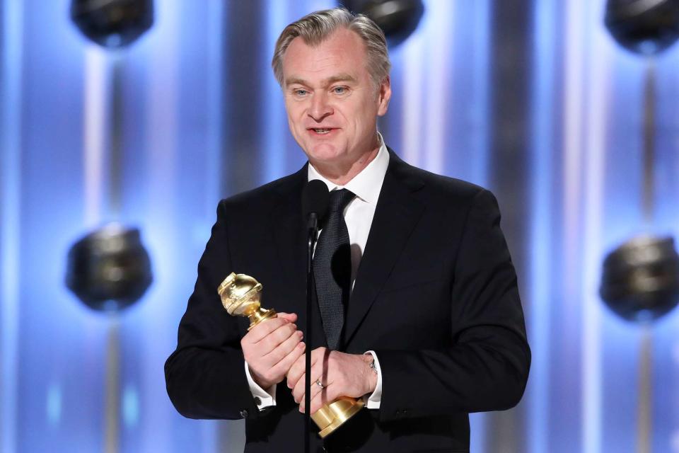 <p>Sonja Flemming/CBS via Getty</p> Christopher Nolan at the Golden Globes