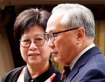 Former Hong Kong Chief Executive Donald Tsang and his wife Selina arrive at the High Court for his appeals court judgment on a misconduct charge in Hong Kong, China July 20, 2018. REUTERS/Bobby Yip