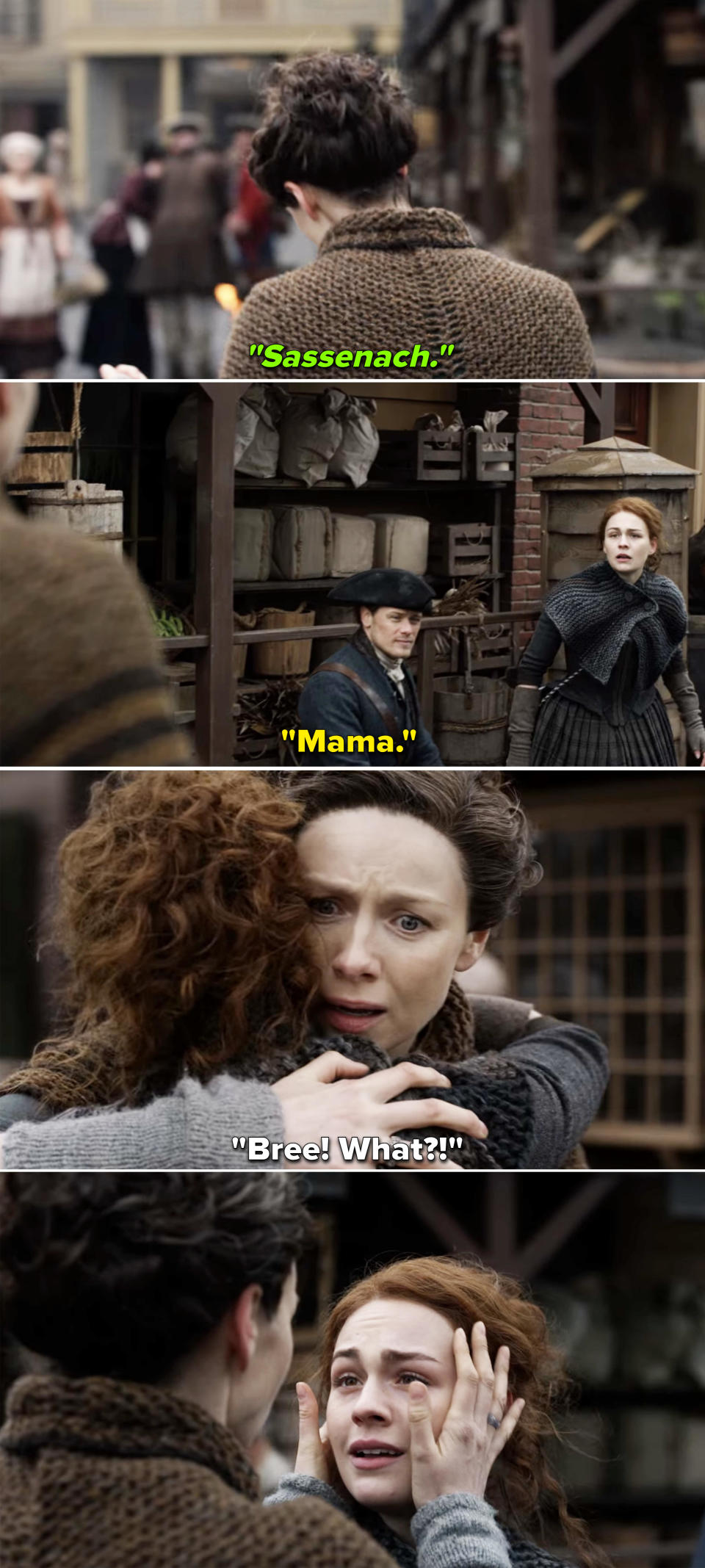 <div><p>"Claire and Jamie were an awesome reunion, but we can't forget about Claire and Brianna! Claire was so happy and a little mad that she followed her, but so happy she got to meet her father."</p><p>—<a href="https://www.buzzfeed.com/monnie_hendo" rel="nofollow noopener" target="_blank" data-ylk="slk:monnie_hendo;elm:context_link;itc:0;sec:content-canvas" class="link ">monnie_hendo</a></p></div><span> Starz</span>