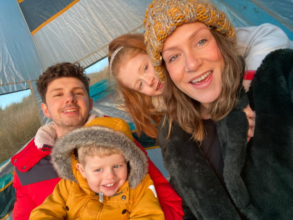 Roisin pictured with her husband Michael, and children Ivy and Bill. (Roisin Pelan/SWNS)