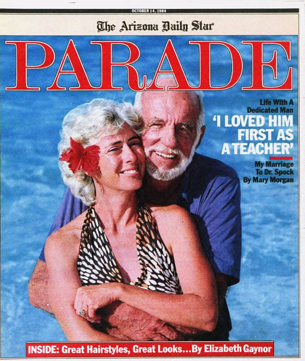 <p><em>Parade </em>asked Mary Morgan, 40, the wife of Dr. Benjamin Spock, 81—author of <em>Baby and Child Care</em> and an untiring political activist—what it is like to be married to a man deeply committed to his causes. “I love to hear Ben speak. I sit in the front row and <a href="https://parade.com/1011745/kelseypelzer/spring-quotes/" rel="nofollow noopener" target="_blank" data-ylk="slk:spring;elm:context_link;itc:0;sec:content-canvas" class="link ">spring</a> to my feet with a standing ovation. In fact, that’s how I first fell in love with Ben in 1975, in Little Rock, Arkansas. I loved him first as a teacher, then as a lover. He came out on stage, big and tall, speaking with great assurance. He spoke about living cooperatively rather than competitively, of living more simply in brotherly love. His words of hope and compassion were so nurturing to me; it was as if I had been longing to hear those words all my life. I fall in love with him each time I hear him speak.” Spock and Morgan were married for 22 years. When asked about their 41-year age difference, she would say, “We’re both 16!”</p>