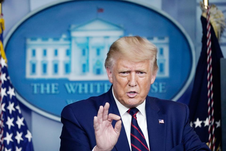 U.S. President Donald Trump speaks during a news conference the White House on September 4, 2020 in Washington, DC. (Photo: Drew Angerer/Getty Images)