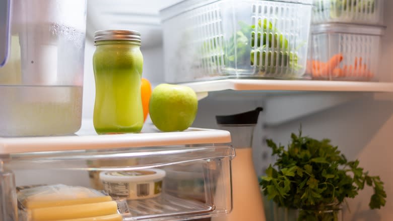 Organized fridge with fruit