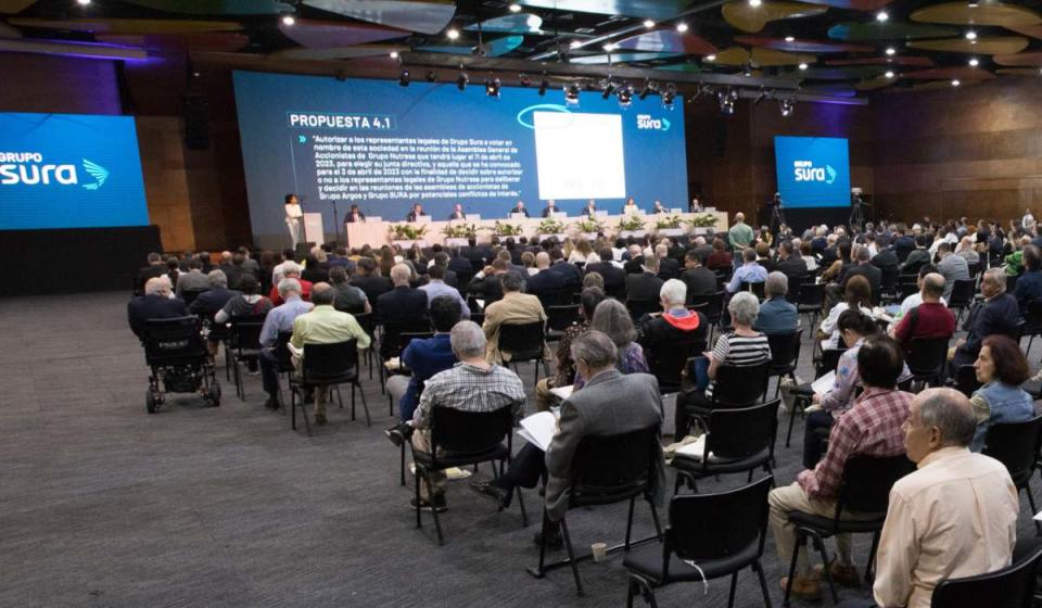 La Asamblea Grupo Sura del 31 de marzo se celebró en Plaza Mayor, Medellín. Foto: Grupo Sura.