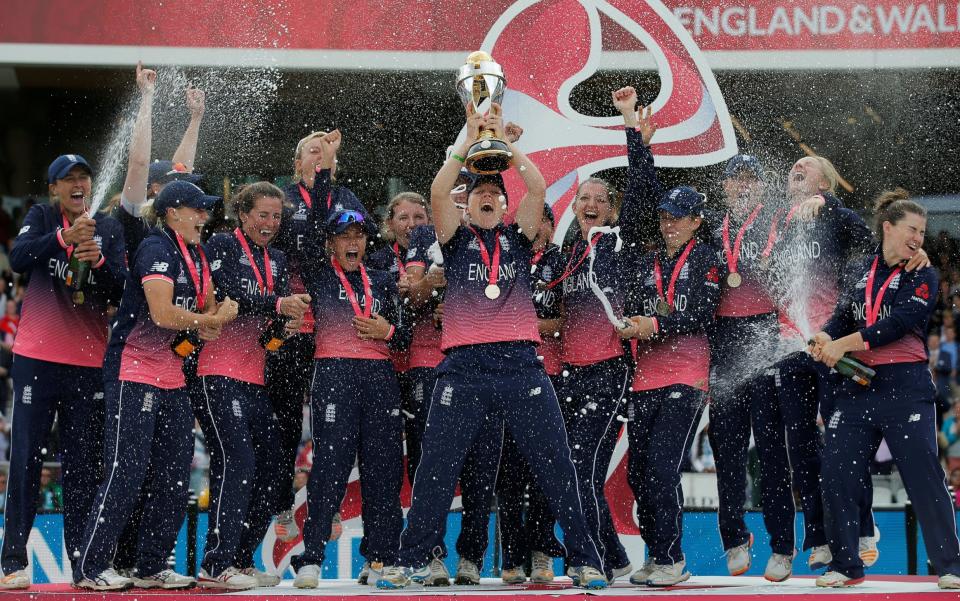 England celebrate becoming world champions in front of a full house at Lord's - Action Images via Reuters