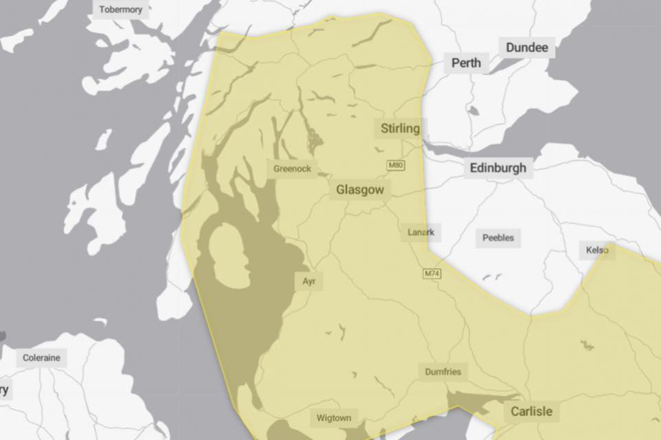 The Herald: The weather warning covers much of west Scotland